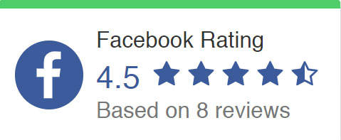 Facebook rating of 4.5 out of 5 stars, based on 8 user reviews.