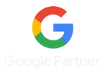 Official Google Partner logo with a multicolor "G" above the text "Google Partner", indicating certified partnership in Google Ads and digital marketing.